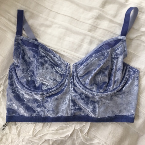 Free People Other - NWOT Free People blue velvet bra